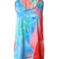 Tie Dye Print Crisscross Ruched Tank Top