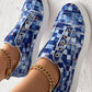 Denim Look Print Eyelet Canvas Sneakers