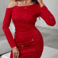 Glitter Cold Shoulder Ruched Bodycon Dress