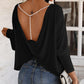 Beaded Strap Backless Twisted Top