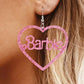 1Pair Glitter Barbie Hollow Heart Hook Earrings