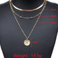 3PCS/Set Multi Layer Beaded Floral Pendant Chain Necklaces