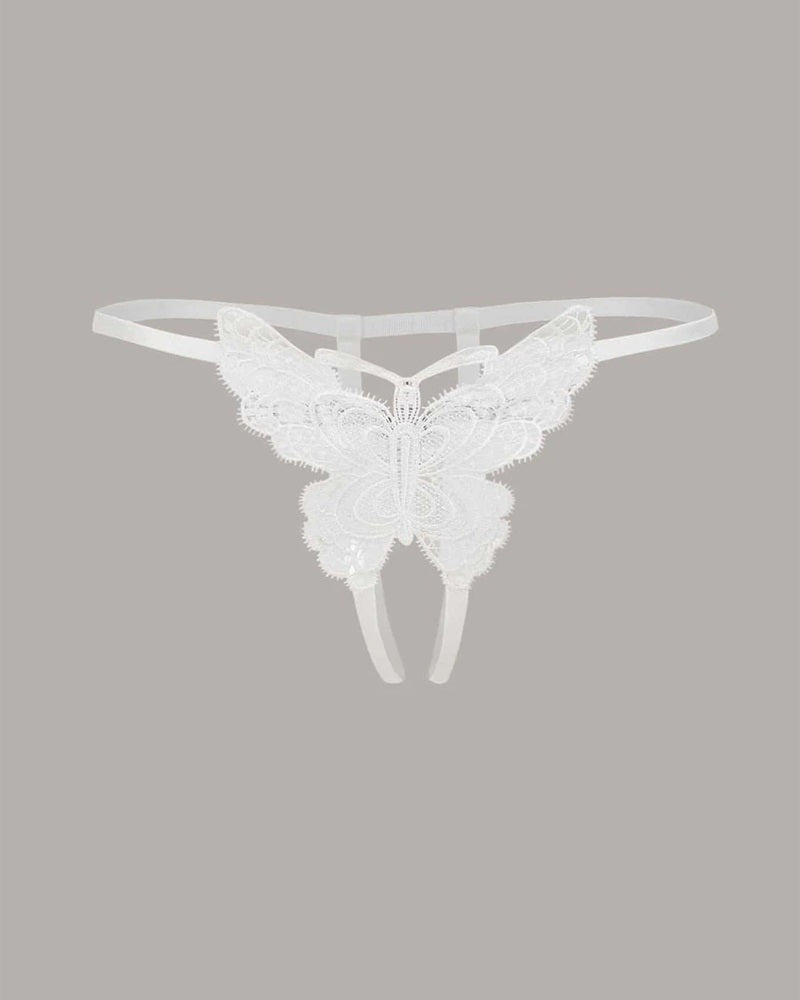 Lace Butterfly Crotchless Panty