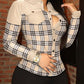 Plaid Print Patchwork Buttoned Shirt