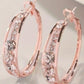 1Pair Exquisite Rhinestone Decor Large Circle Hoop Earrings
