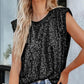 Allover Sequin Round Neck Tank Top