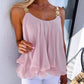Ruffle Hem Flowy Metal Strap Tank Top