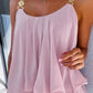Ruffle Hem Flowy Metal Strap Tank Top