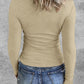 Notch Neck Long Sleeve Top