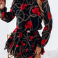 Rose Chain Print Layered Dress