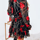 Rose Chain Print Layered Dress