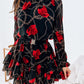 Rose Chain Print Layered Dress