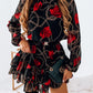 Rose Chain Print Layered Dress
