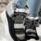 Colorblock Geometric Lace up Fuzzy Lined Ankle Boots