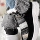 Colorblock Geometric Lace up Fuzzy Lined Ankle Boots