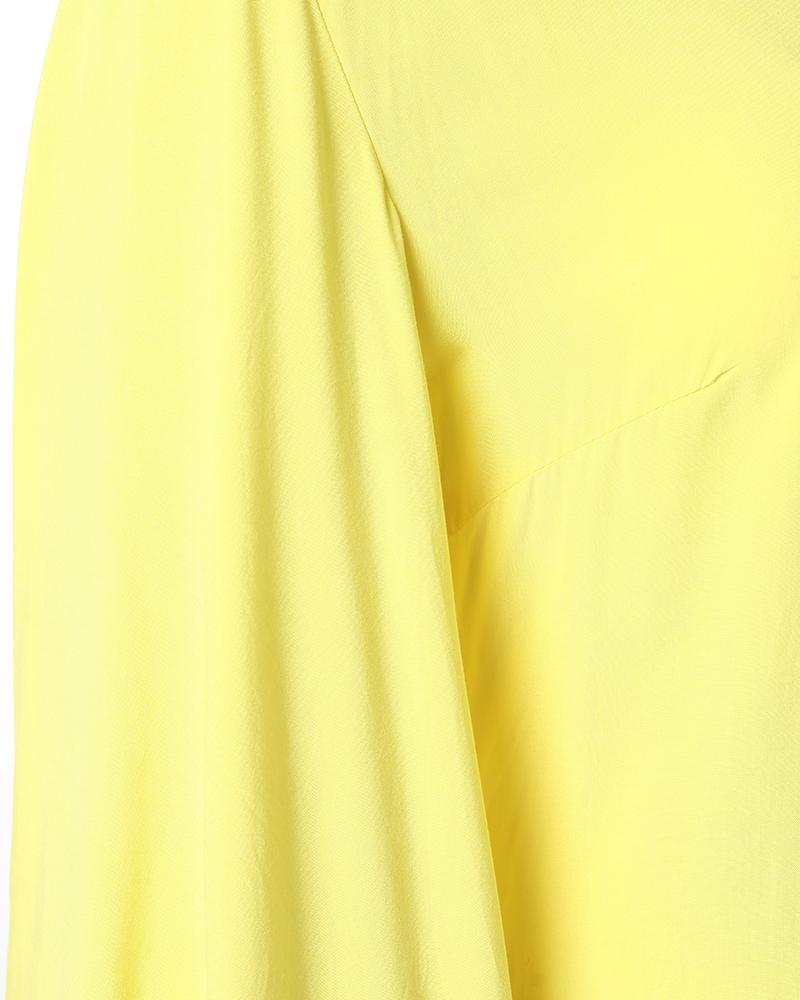 Ruffle Hem Bell Sleeve Casual Dress