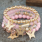 1pc Crystal Stone Beaded Butterfly Multi Layer Bracelet