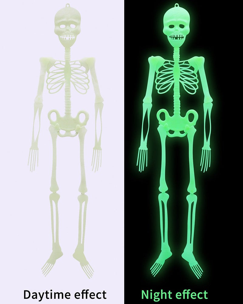 Halloween Hanging Luminous Skeleton Decorations 20*5cm Skeleton for Halloween Party Bar Wall Decorations Outdoor Yard Garden Hanging Ornaments Props