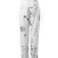 Floral Print High Waist Belted Pocket Design Pants