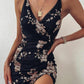 Contrast Sequin V Neck Split Thigh Cami Dress