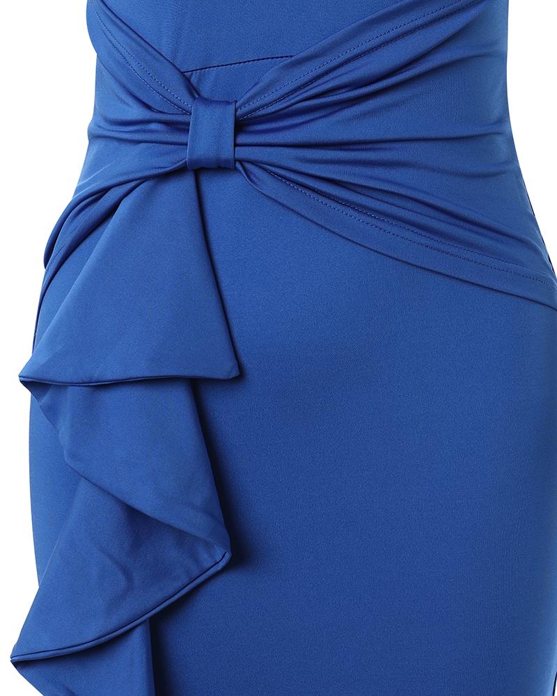 Ruffle Hem Short Sleeve Bodycon Dress