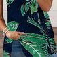 Chain Strap Zipper Decor Tropical Print Tank Top