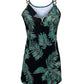 Chain Strap Zipper Decor Tropical Print Tank Top