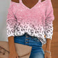 Valentine's Day Leopard Print Cold Shoulder Top