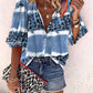 Tie Dye Leopard Print Button Design Top