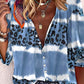 Tie Dye Leopard Print Button Design Top