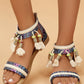 Tribal Tassel Design Ankle Strap Sandals