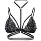 O Ring Cutout Halter Lace Bralette