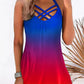 Ombre Crisscross Halter Casual Dress