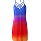 Ombre Crisscross Halter Casual Dress