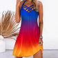 Ombre Crisscross Halter Casual Dress