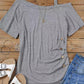 Cold Shoulder Buttoned Ruched T shirt