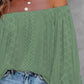 One Shoulder Eyelet Embroidery Lantern Sleeve Top
