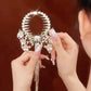 1pc Floral Bowknot Design Pearls Tassel Beaded Hair Clip