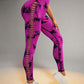 Tie Dye Print Ladder Cutout Sports Yoga Leggings