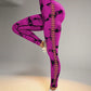 Tie Dye Print Ladder Cutout Sports Yoga Leggings