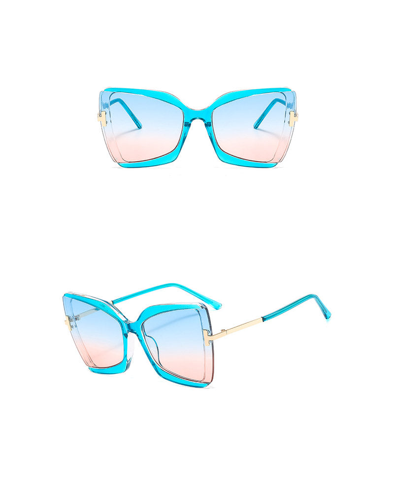 1Pair Oversized Frame Square T Sunglasses