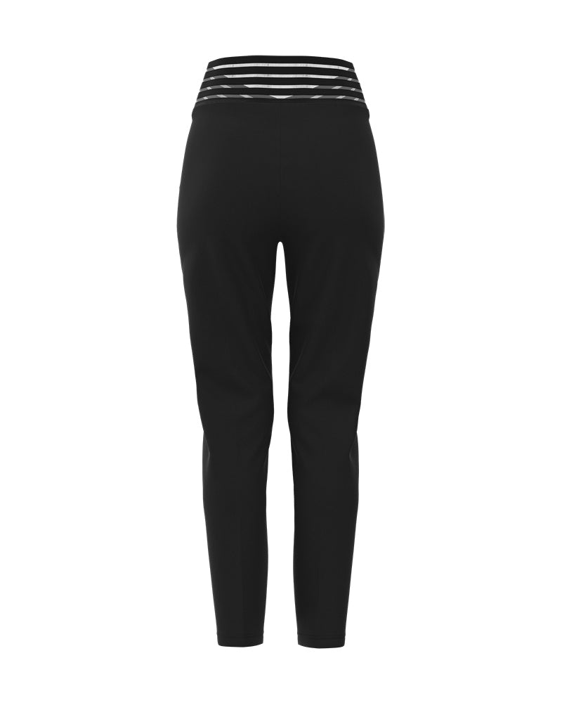 Overlap Waist Hollow Out Work Pants