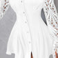 Ruched Eyelet Embroidery Shirt Dress