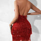Allover Sequin Tassel Design Party Dress
