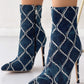 Contrast Sequin Side Zipper Stiletto Heel Ankle Boots