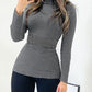 Turtleneck Rhinestone Decor Knit Sweater