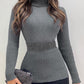 Turtleneck Rhinestone Decor Knit Sweater