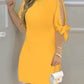 Pearls Decor Split Sleeve Casual Dress