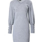 Lantern Sleeve V Neck Casual Dress