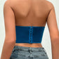 Lace up Fishbone Hanky Hem Corset Top